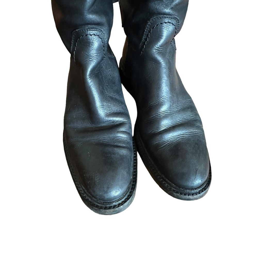 Ladies Gucci Black Leather 16.5" Riding Boot W/Back Zipper & Buckle Size 7.5 - Picture 4 of 10